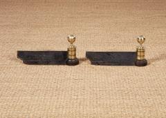 Brass and Iron Engine Turned Andirons - 4205003