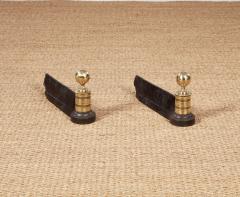 Brass and Iron Engine Turned Andirons - 4205004