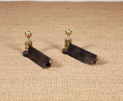 Brass and Iron Engine Turned Andirons - 4205007