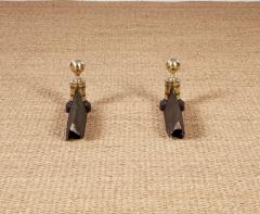 Brass and Iron Engine Turned Andirons - 4205008