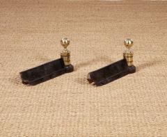 Brass and Iron Engine Turned Andirons - 4205009