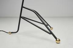 Brass and Lacquered Metal Floor Lamp Europe 1950s - 4400387