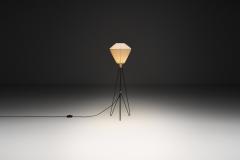 Brass and Lacquered Metal Tripod Floor Lamp by EWJ Attr Sweden ca 1950s - 4593150