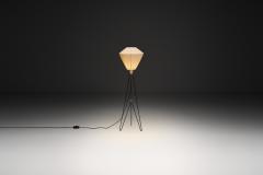 Brass and Lacquered Metal Tripod Floor Lamp by EWJ Attr Sweden ca 1950s - 4593188