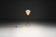 Brass and Lacquered Metal Tripod Floor Lamp by EWJ Attr Sweden ca 1950s - 4593192