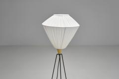Brass and Lacquered Metal Tripod Floor Lamp by EWJ Attr Sweden ca 1950s - 4593194