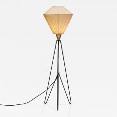Brass and Lacquered Metal Tripod Floor Lamp by EWJ Attr Sweden ca 1950s - 4603275