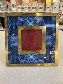 Brass and Lapis Style Stone Picture Frame 1970s - 4518957
