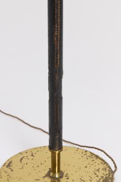 Brass and Leather Floor Lamp - 4491885