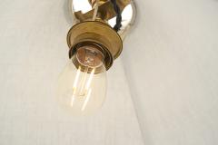 Brass and Leather Floor Lamp with Diabolo Shade Europe 1950s - 4469023