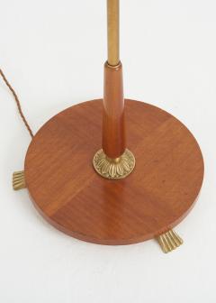 Brass and Mahogany Three Arm Floor Lamp - 3134210