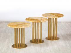 Brass and Marble Contemporary Side Table - 2653765