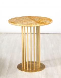 Brass and Marble Contemporary Tall Side Table - 2653773