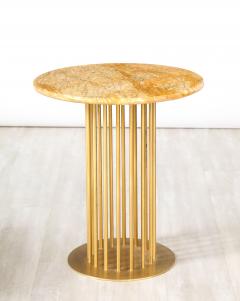 Brass and Marble Contemporary Tall Side Table - 2653775