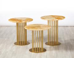 Brass and Marble Contemporary Tall Side Table - 2653776