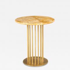 Brass and Marble Contemporary Tall Side Table - 2662674