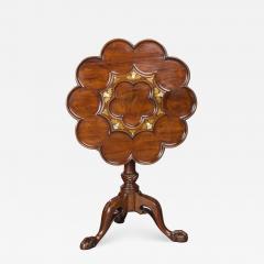 Brass and Mother of Pearl Inlaid Tripod Table in the Manner of Frederick Hintz - 797938