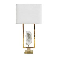 Brass and Natural Stone Table Lamp France 1970s - 833855
