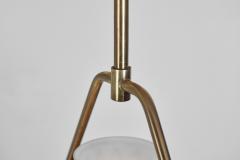 Brass and Opaque Glass Ceiling Lamp Europe ca 1950s - 3546935
