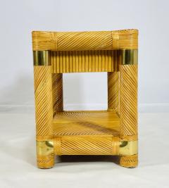 Brass and Pencil Reed Console Table After Karl Springer - 4161916