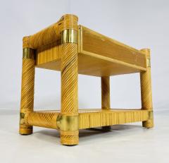 Brass and Pencil Reed Console Table After Karl Springer - 4161918