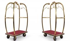 Brass and Red Carpet Hotel Luggage Carts - 4197775