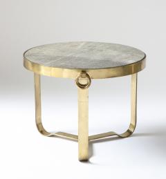 Brass and Shagreen Side Table Italy 20th C  - 3515588