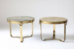 Brass and Shagreen Side Table Italy 20th C  - 3515589