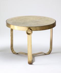 Brass and Shagreen Side Table Italy 20th C  - 3515590