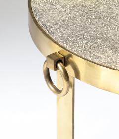 Brass and Shagreen Side Table Italy 20th C  - 3515594