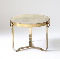 Brass and Shagreen Side Table Italy 20th C  - 3515595
