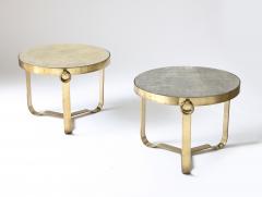 Brass and Shagreen Side Table Italy 20th C  - 3515596