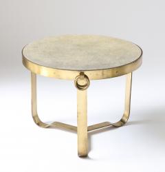 Brass and Shagreen Side Table Italy 20th C  - 3515597