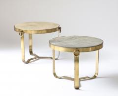 Brass and Shagreen Side Table Italy 20th C  - 3515599