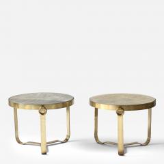 Brass and Shagreen Side Table Italy 20th C  - 3518464