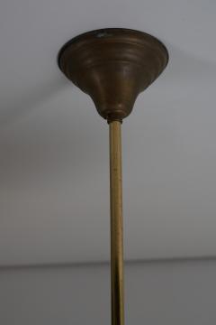 Brass and Striped Glass Three Arm Chandelier 1950s - 4510605