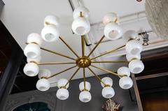 Brass and White Glass Chandeliers - 4719153