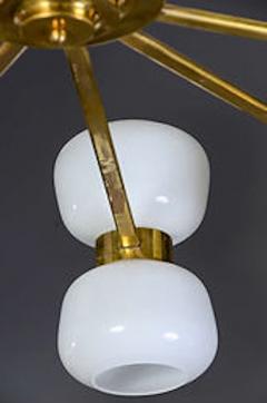 Brass and White Glass Chandeliers - 4719155