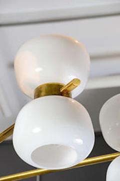 Brass and White Glass Chandeliers - 4719156