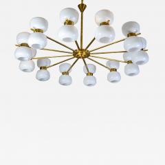 Brass and White Glass Chandeliers - 4753813