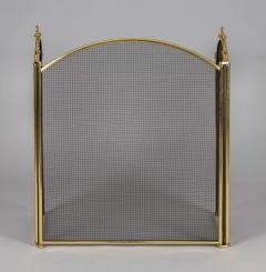 Brass and Wire Three Panel Folding Fireplace Screen - 3573269