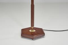 Brass and Wood Floor Lamp with Two Adjustable Arms Europe Mid 20th Century - 4776401