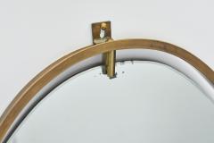 Brass and Wood Mirror Italy 1950s - 4386861