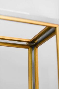 Brass and chromed metal bookcases with glass shelves Italy 1980 - 3372888
