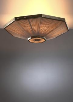 Brass and fabric ceiling lamp - 3863613