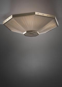 Brass and fabric ceiling lamp - 3863614