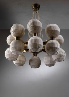 Brass and fabric chandelier - 4532606