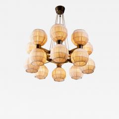 Brass and fabric chandelier - 4532668