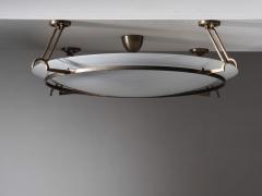 Brass and opaline glass flush mount - 4682993