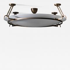 Brass and opaline glass flush mount - 4683321